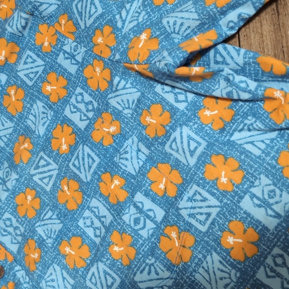 Joe Kealoha by Reyn Spooner Floral Pop Over Tunic Size Small In Blue & Orange - Picture 2 of 8